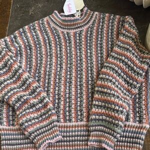 Hem & Thread Striped Crewneck Sweater NWT